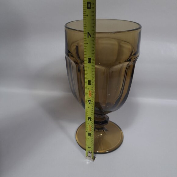Libbey Gibraltar Duratuff Amber Ice Tea Water Goblet 7" Durable Glassware - Picture 7 of 9